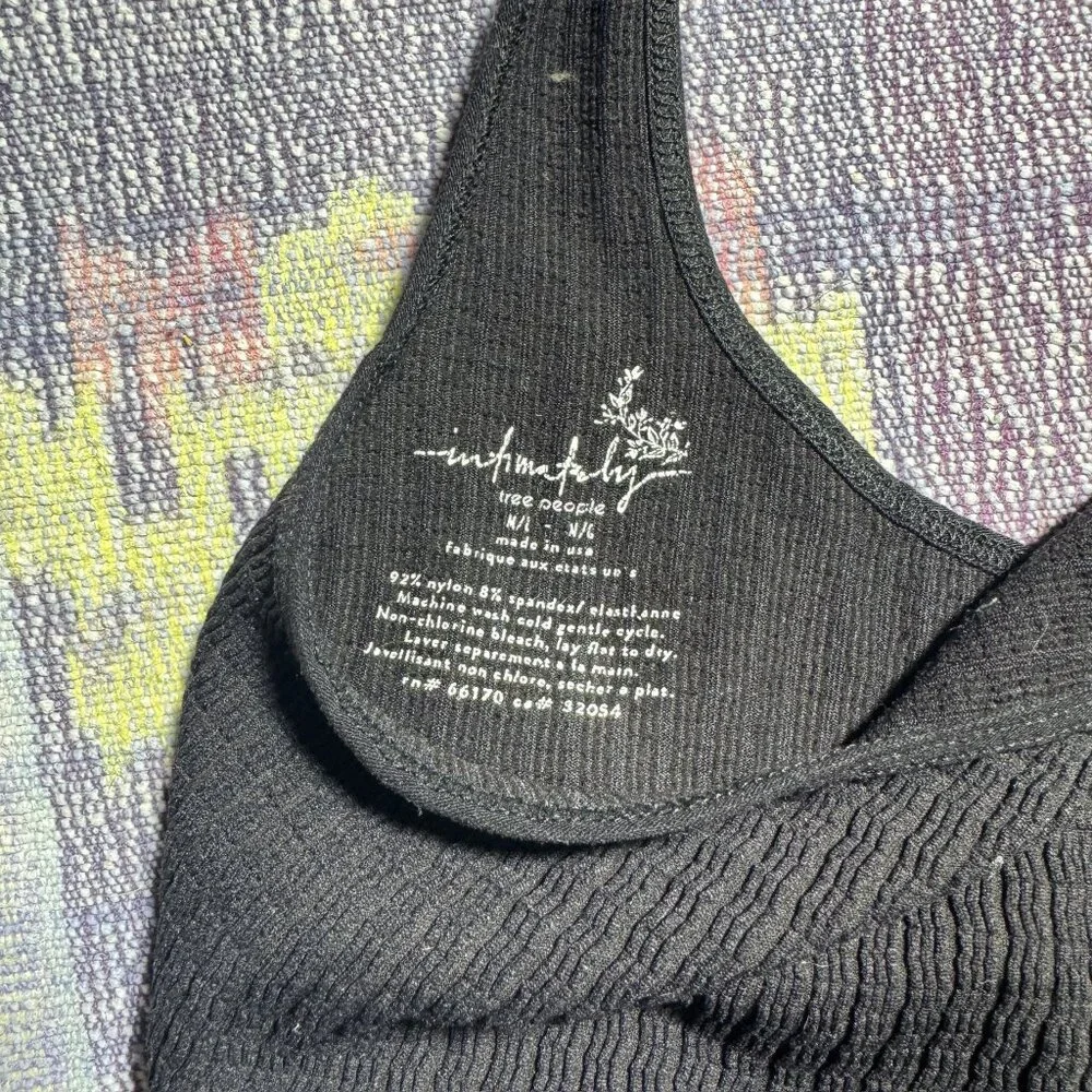 Intimately Free People Black High Neck Crop Tank Women's Size Medium/Large M/L - Picture 5 of 5